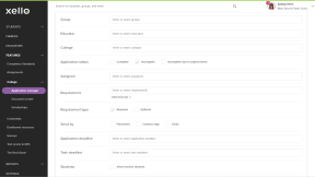 College application document filters in Xello